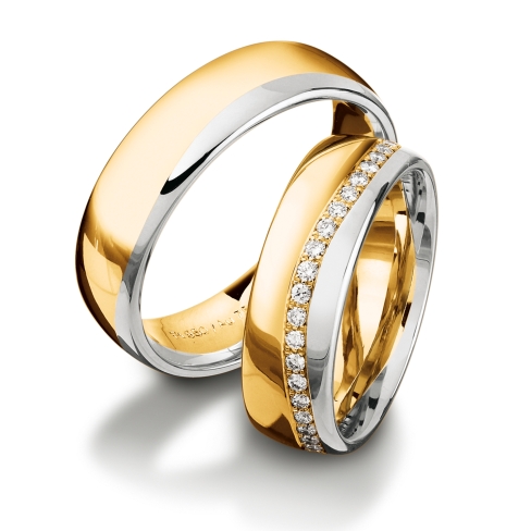 wedding bands, rings with diamonds in gold and platinum